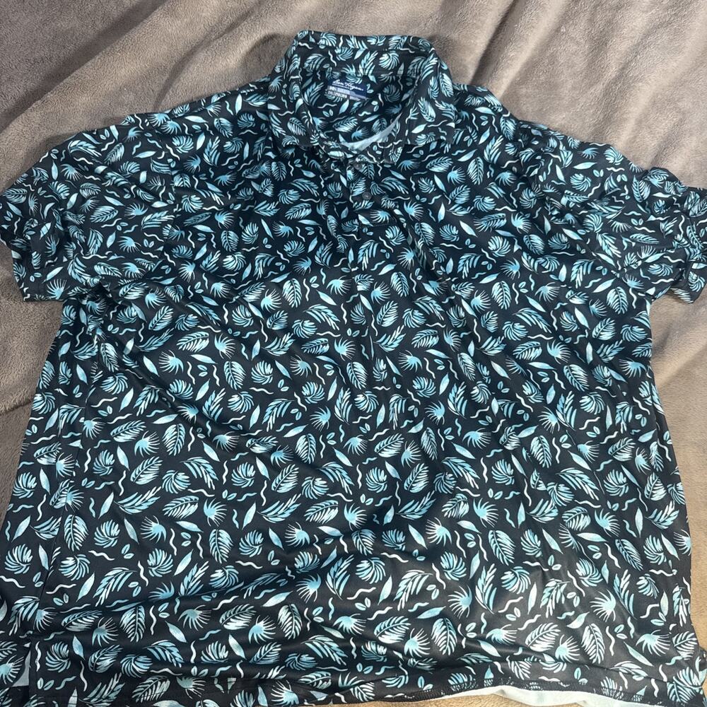 ben hogan performance Polo Men’s 2xl Blue/black Fun Print All Over